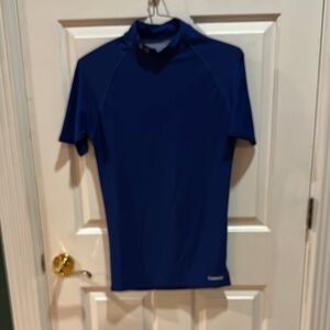 Under Armour Men's Short-Sleeve mock neck compression shirt- Royal Blue